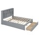 preview thumbnail 14 of 28, Full Size Platform Bed with Storage Headboard and 2-Drawers, Grey