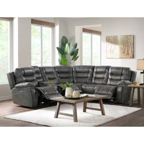 Angelo 6 Pieces Sectional with 2 Recliners in Grey
