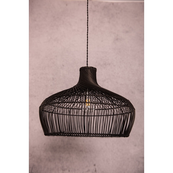 Black rattan light fixture on sale