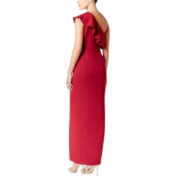 calvin klein red one shoulder dress