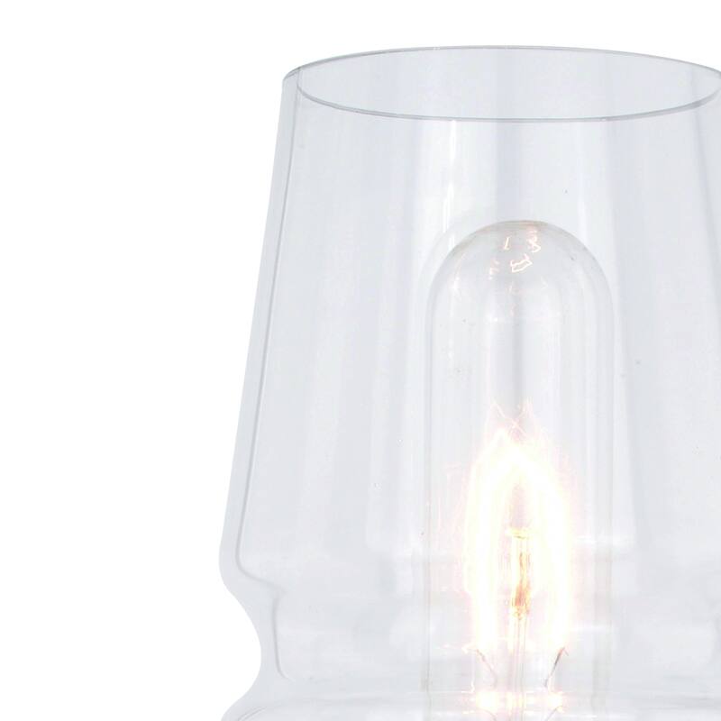 Warren Black and Brass Mid Century Modern Bathroom Vanity Wall Sconce Light Fixture Clear Glass