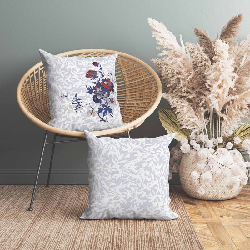 Opulent Orchid Roses Indoor/Outdoor Reversible Throw Pillow White and Red