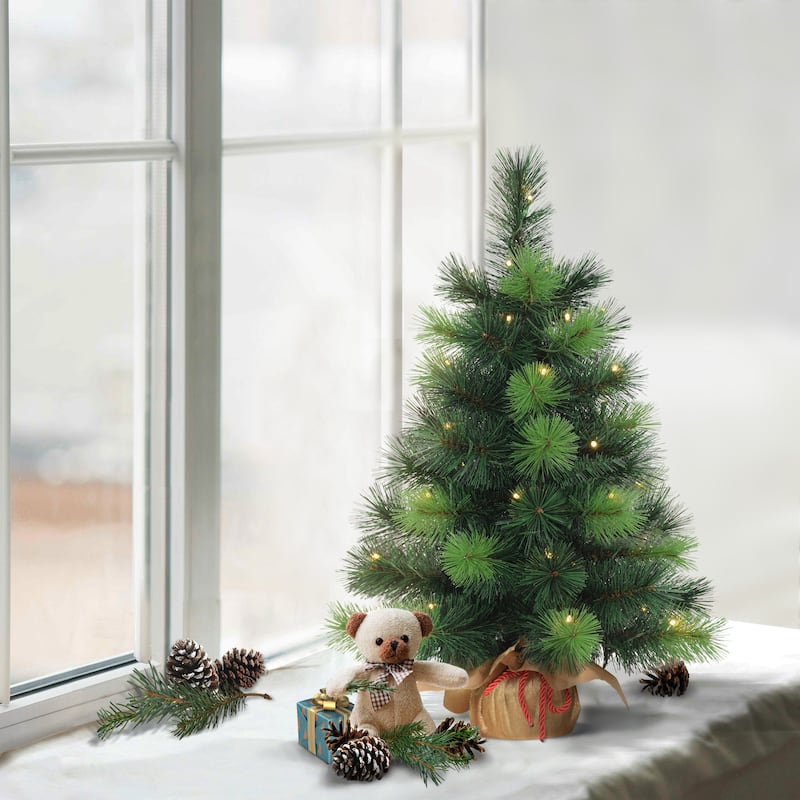 Puleo International Pre-Lit 2' Tabletop Artificial Christmas Tree - Green
