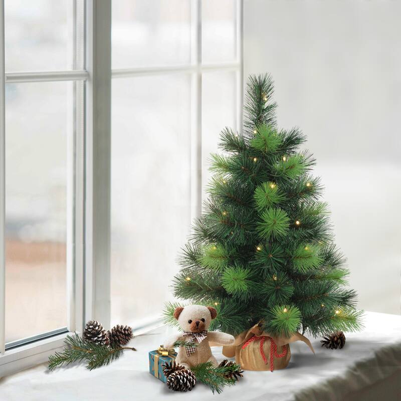 Puleo International Pre-Lit 2' Tabletop Artificial Christmas Tree