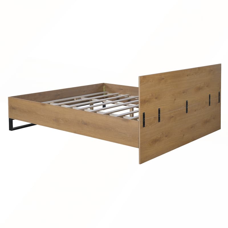 Modern Elegant Wood Metal Bed Frame