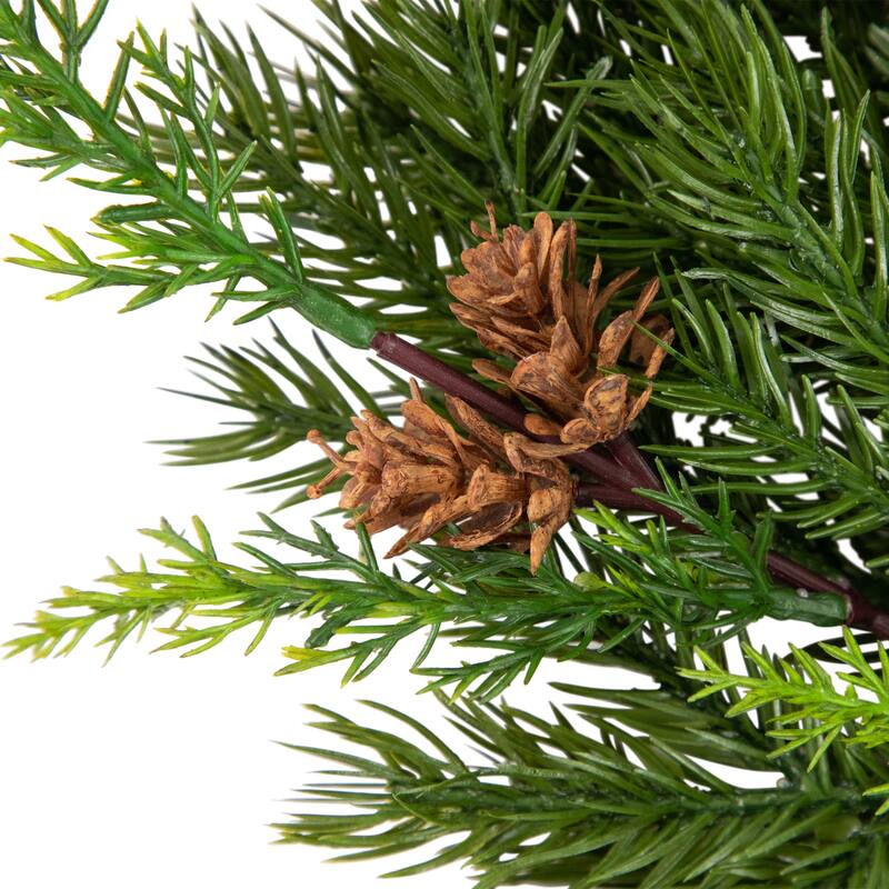 Cypress and Pine Cone Artificial Christmas Wreath 24-Inch - Unlit - 24"
