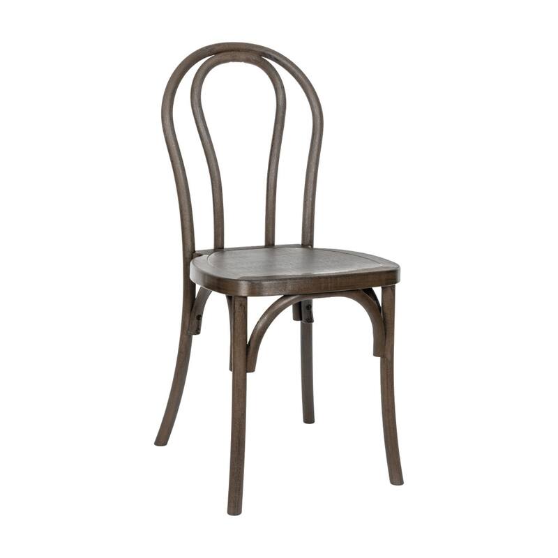 Indoor/Outdoor Commercial Grade Wood Look Resin Thonet Style Chair - 16.5"W x 19.25"D x 36"H