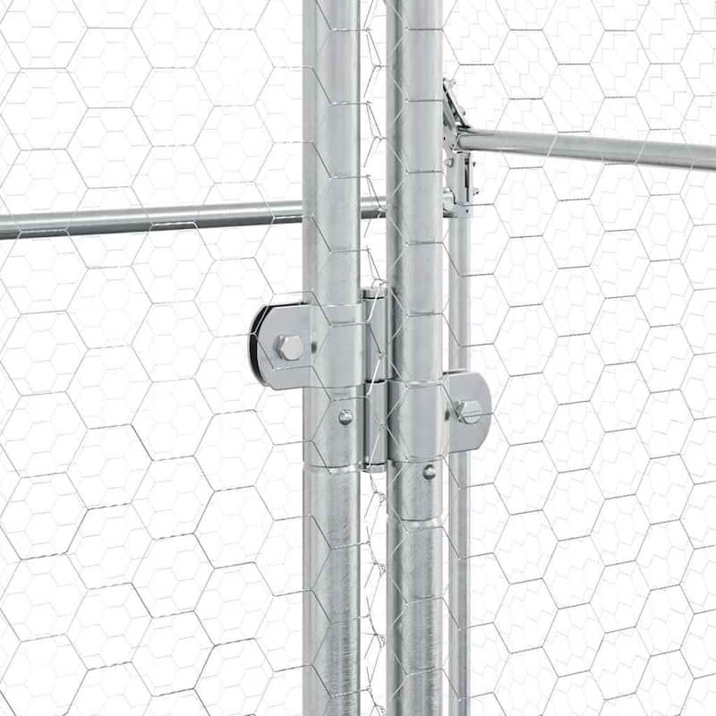vidaXL Chicken Cage Silver 39.4"/78.7"/157.5"x39.4"x74.8" Galvanized Steel