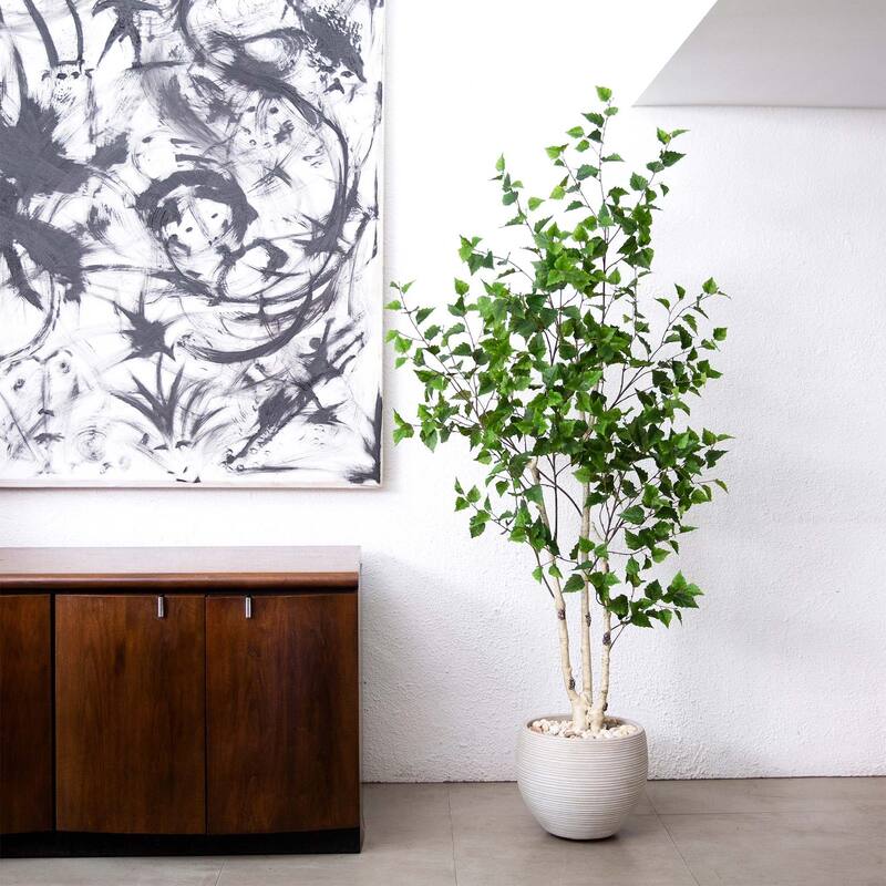 Birch Artificial Potted Tree - 6' - Green