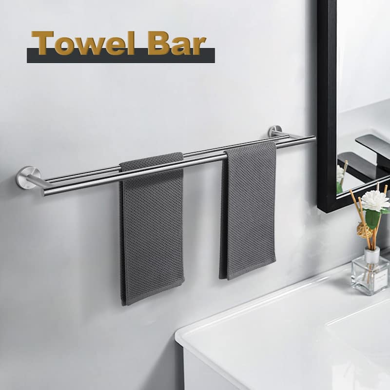 WOWOW Wall Mounted Stainless Steel Double Towel Bar