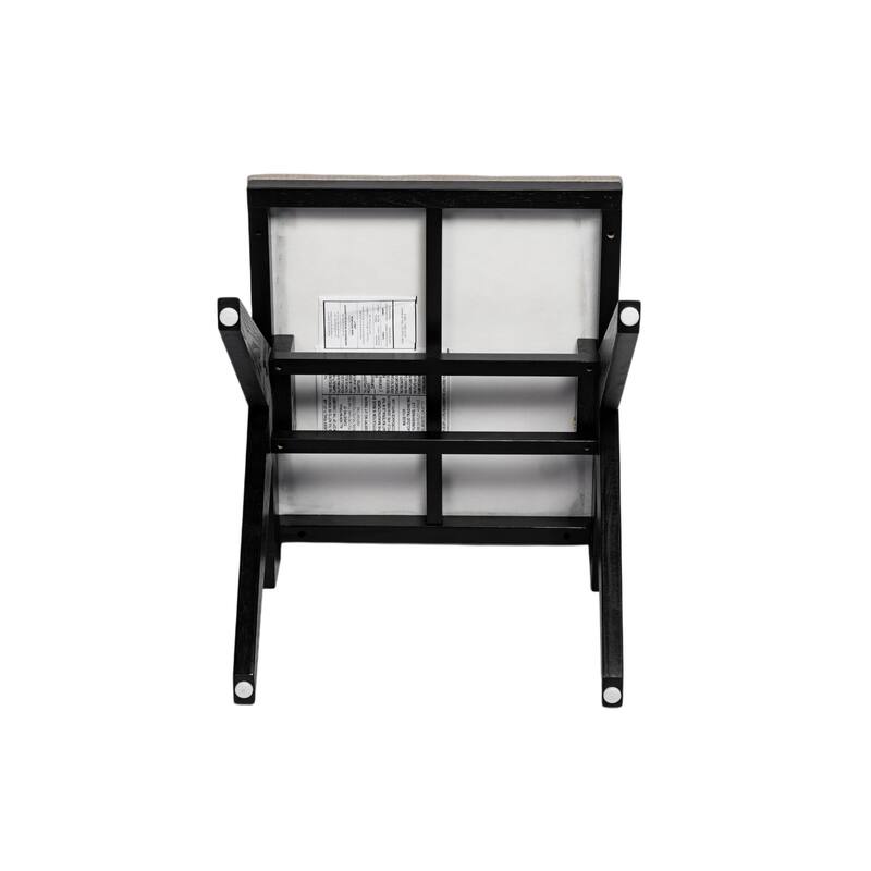 Dining Chairs Set of 2, Ergonomic Upholstered Kitchen Side Chairs, Accent Chairs with Rattan Backrest & Solid Wood Legs