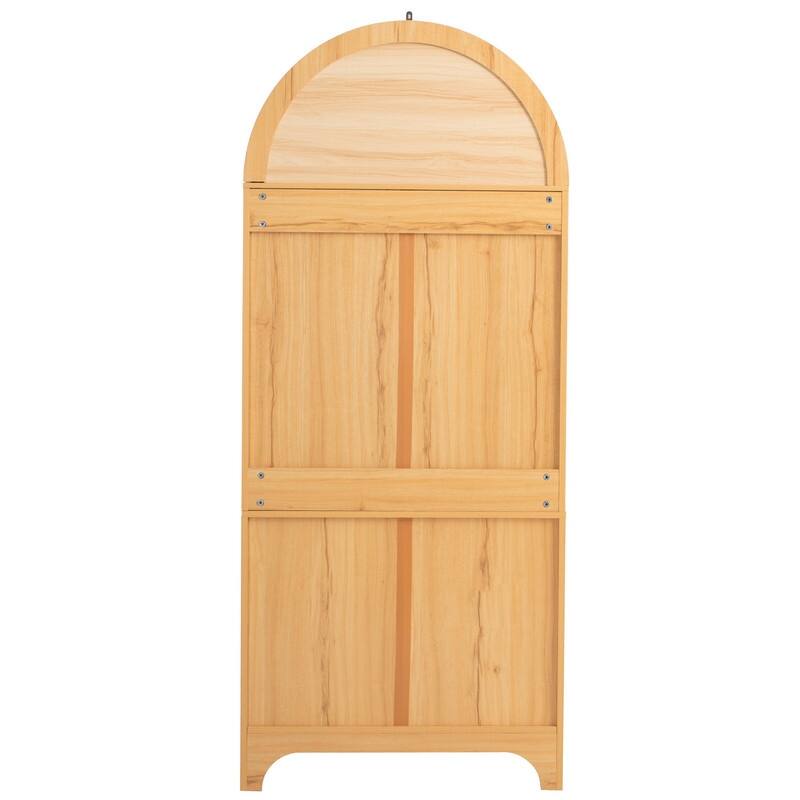 71" Tall Arched Kitchen Pantry Cabinet with Adjustable Shelves and Hidden Drawer for Stylish Storage Solutions