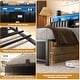 preview thumbnail 53 of 67, Upholstered Bed Frame with Storage Shelving, Platform Beds with Charge Station and LED Lights