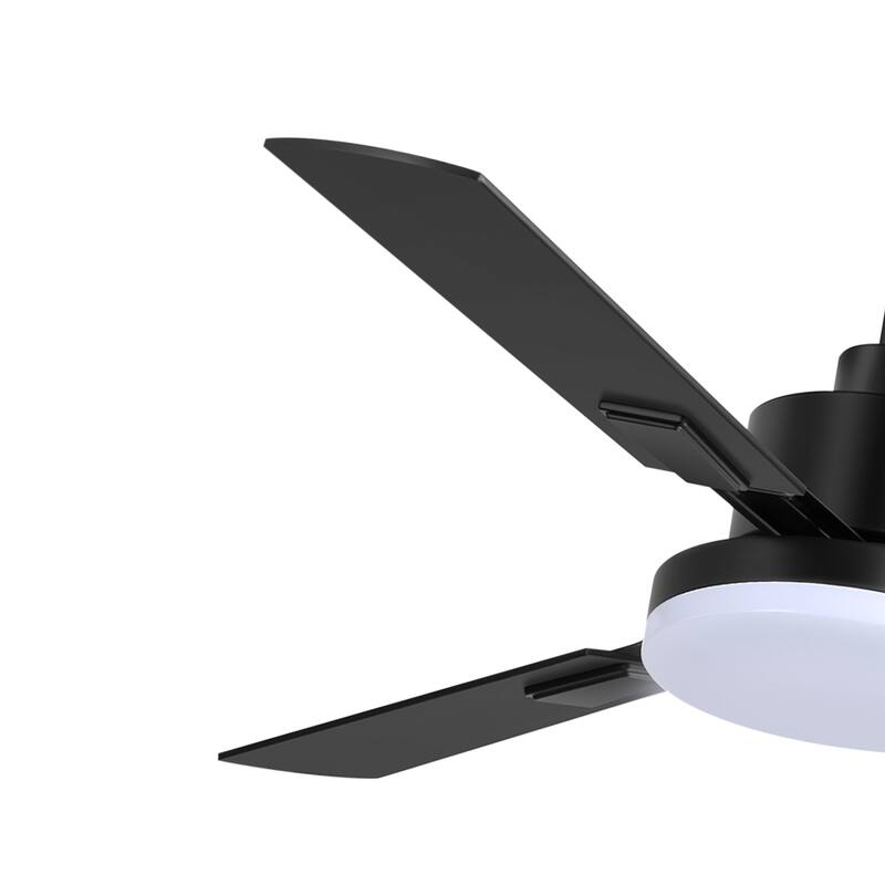 48"/52"/60"/72" Modern Black LED Ceiling Fan with Light Remote (3/5/6/8/12 Reversible Blades)