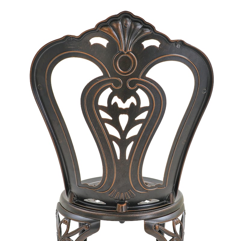Clihome Outdoor Cast Aluminum Bistro Chair (Set of 2)