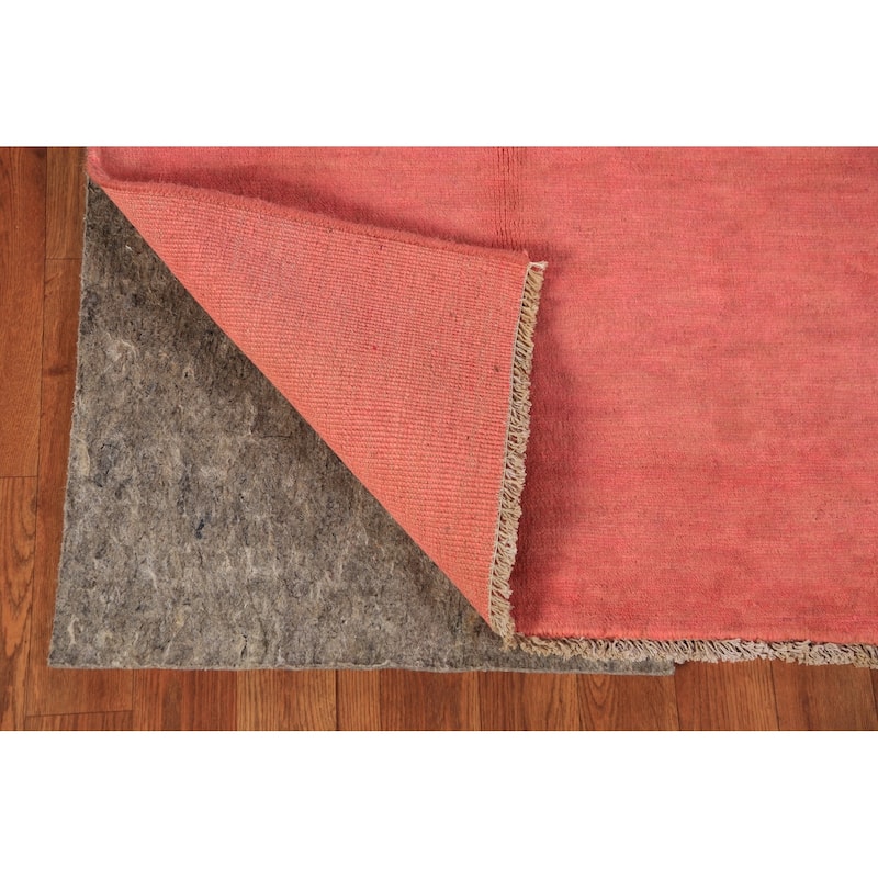 Pink Gabbeh Modern Rug Handmade Solid Wool Carpet - 2'8" x 4'1"