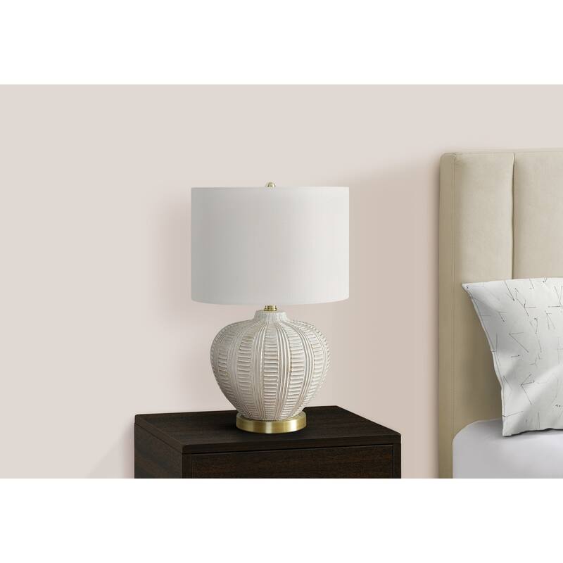 Lighting, 21"h, Table Lamp, Ivory / Cream Shade, Cream Resin, Transitional