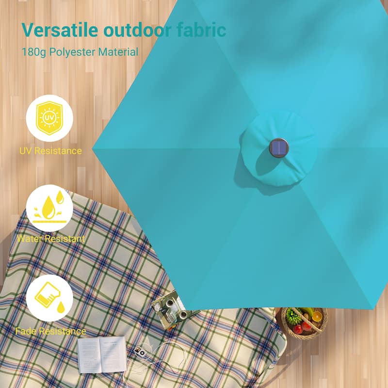 Bonosuki 7.5Ft LED Patio Market Umbrella Outdoor Table Umbrella