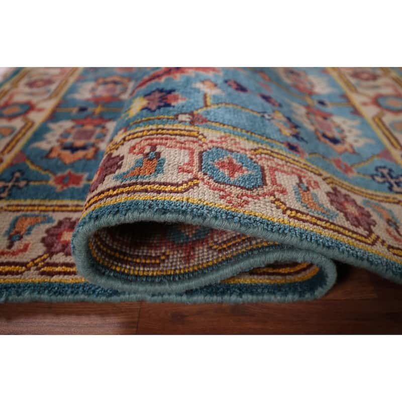 Light Blue Oushak Indian Accent Rug Handmade Wool Carpet - 2'11" X 5'0"