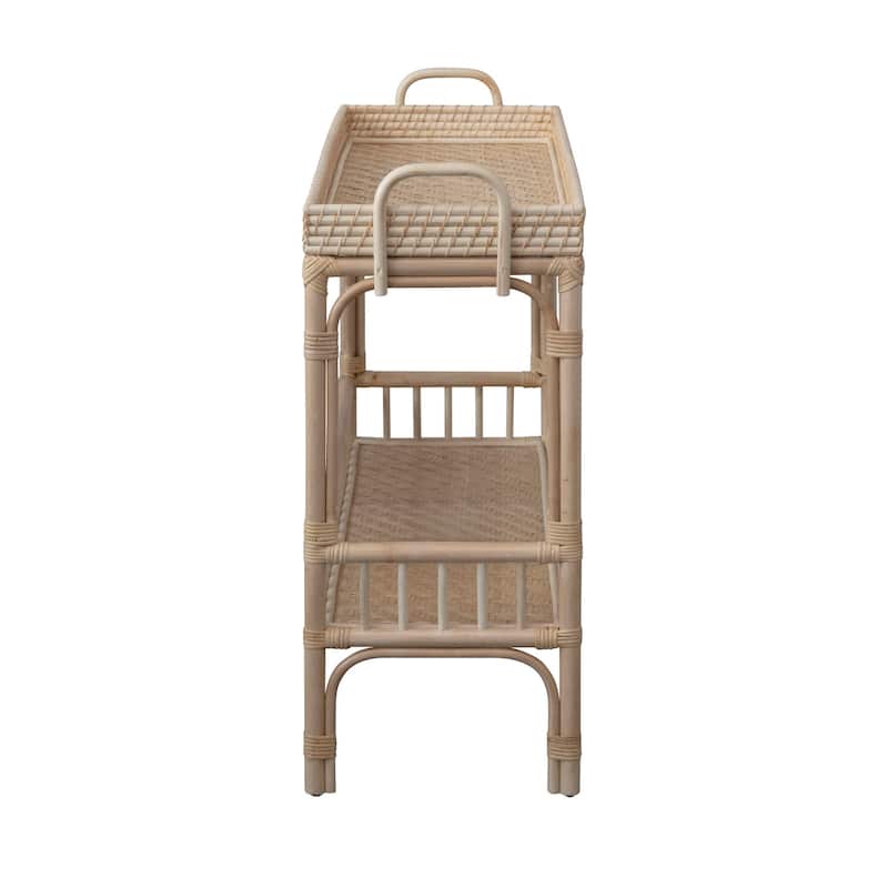 2-Tier Rattan Bar Storage Tray