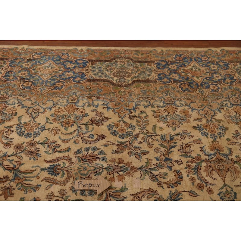 Pre-1900 Antique Kerman Persian Large Rug Handmade Wool Carpet - 11'3"x 20'3"