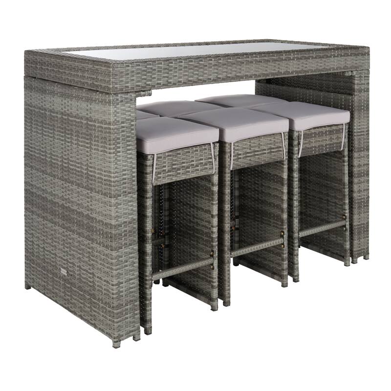 SAFAVIEH Yahaira 7-Piece Outdoor Patio Dining Set - 59Wx28Dx42H