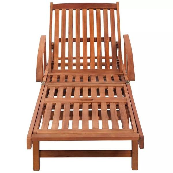 Shop Vidaxl Sun Lounger With Cushion Solid Acacia Wood Overstock 19489177