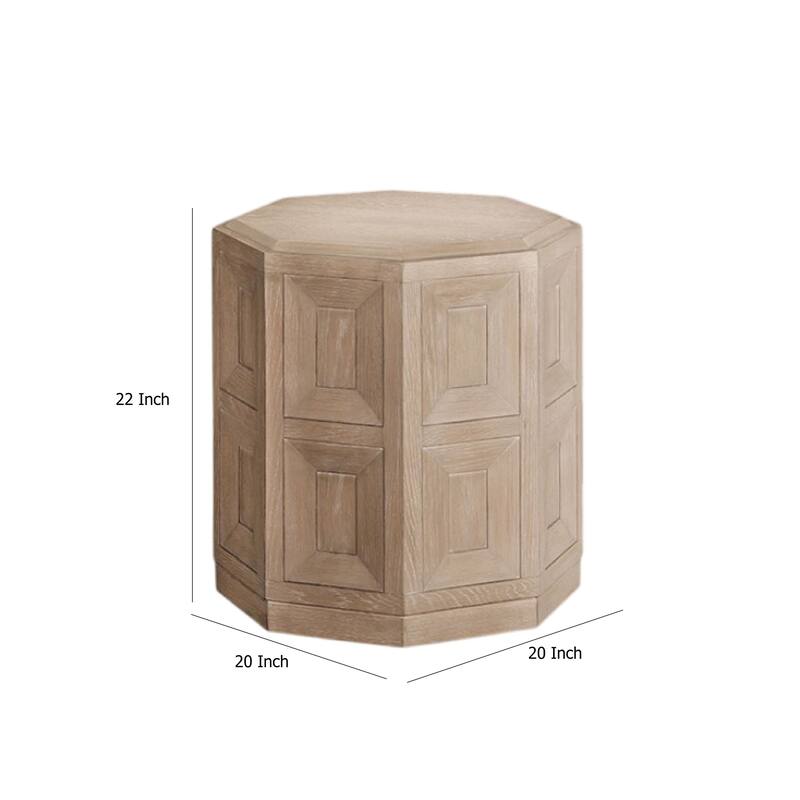 Kizie Accent Side End Table, Tawny Brown Wood, Rectangular 20 Inch