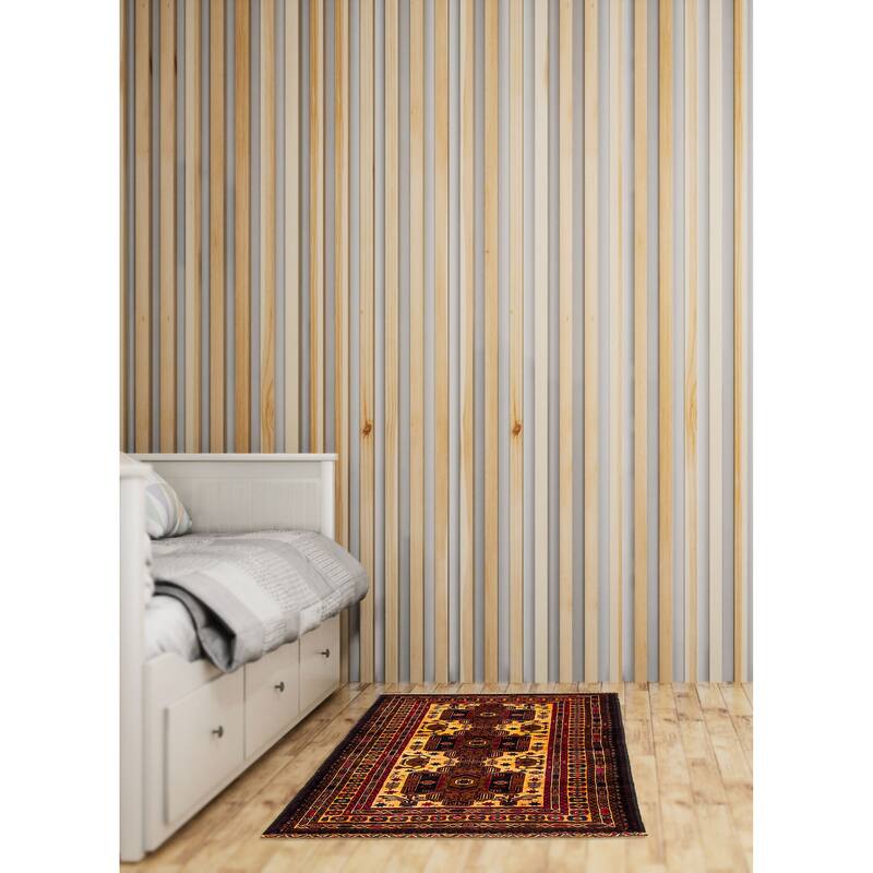 ECARPETGALLERY Hand-knotted Teimani Light Brown Wool Rug - 3'11 x 6'9