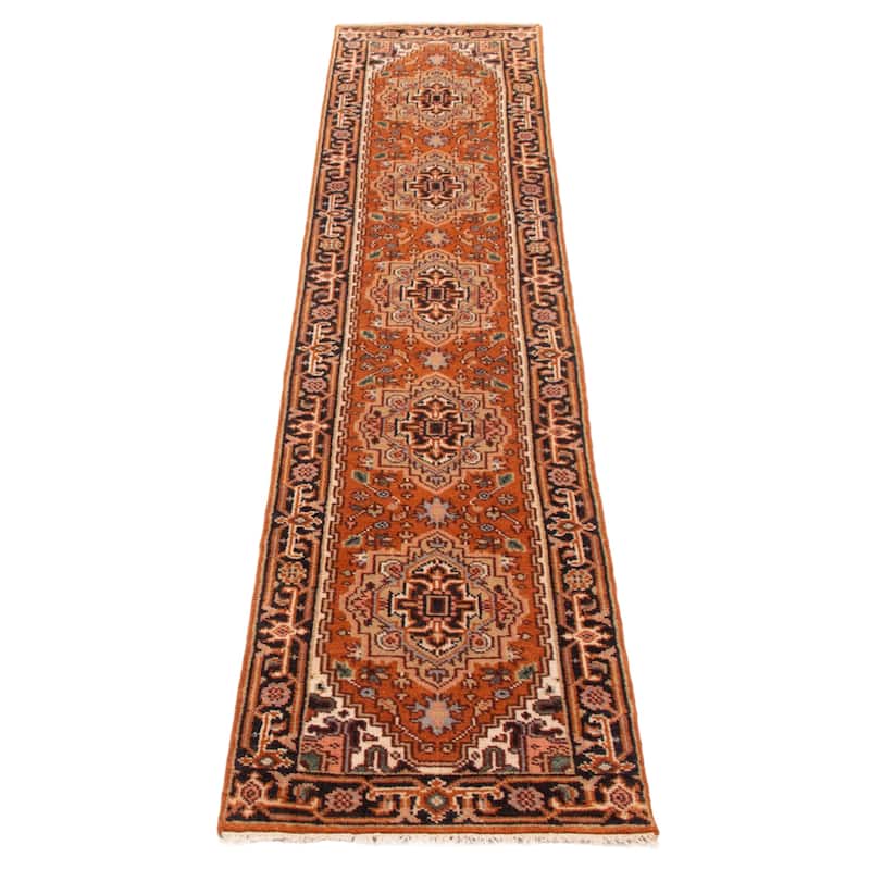 ECARPETGALLERY Hand-knotted Serapi Heritage Copper Wool Rug - 2'5 x 11'7