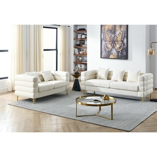 Stacked Sectional Sofa Sets Teddy Fabric Loveseat Sofa Curved Side ...