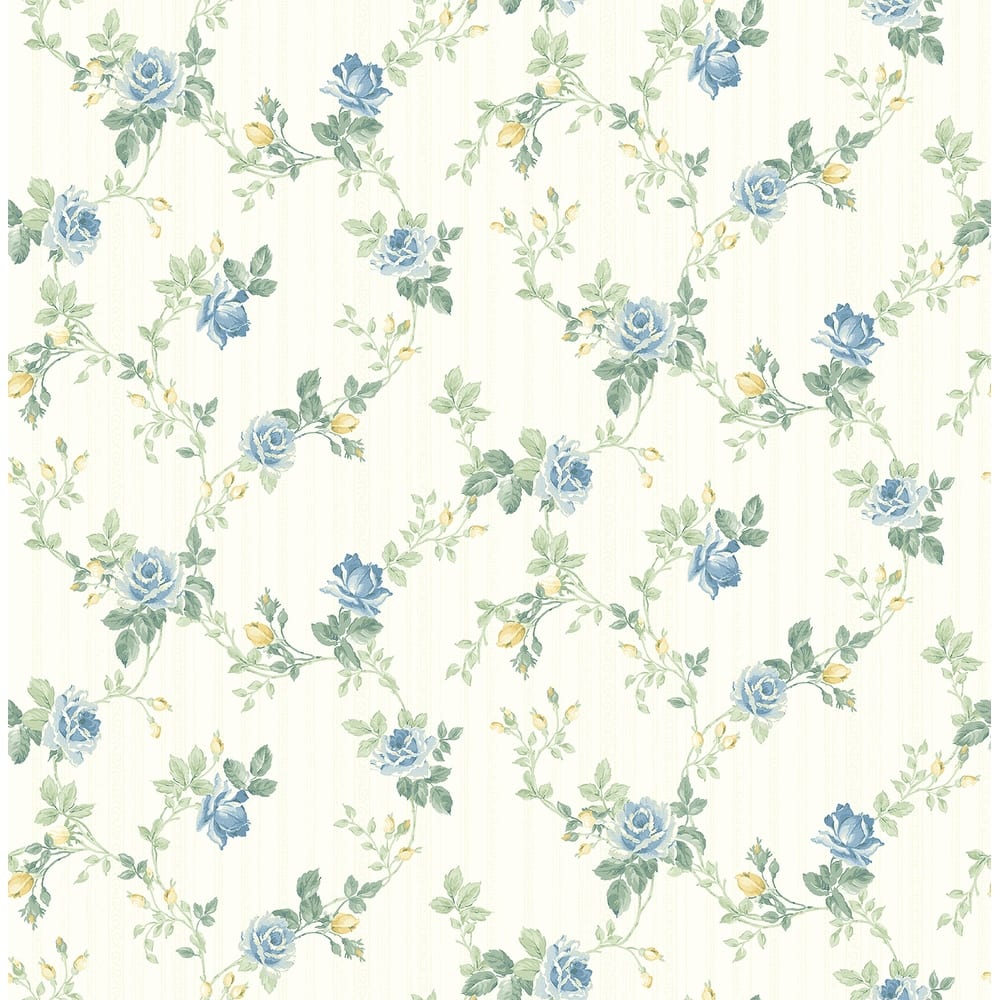 Seabrook Designs Nithya Floral Trail Unpasted Wallpaper