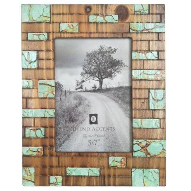 Paseo Road by Hiend Accents Turquoise Inlay Picture Frame, 5" x 7", 1PC