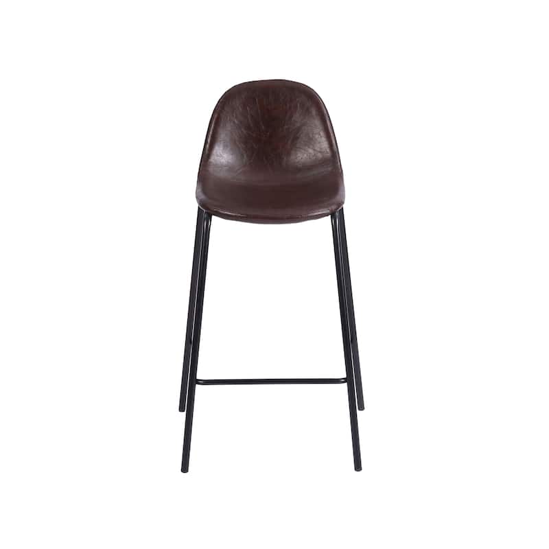 Porthos Home Tave Counter Stools Set Of 2, PU Leather Upholstery, Iron Legs
