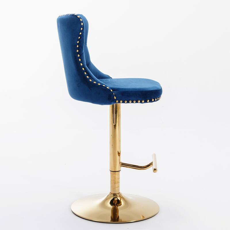 Modern Upholstered Swivel Barstools with Adjusatble Seat Height,Set of 2