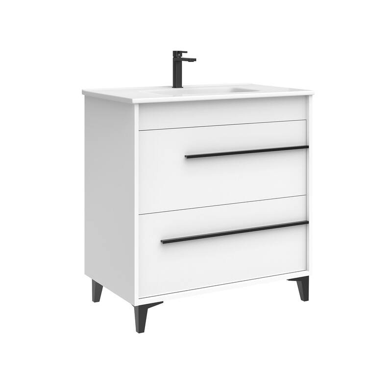 WS Bath Collections Lotus C80F Lotus 32" Free Standing Single Basin - Glossy White - Painted