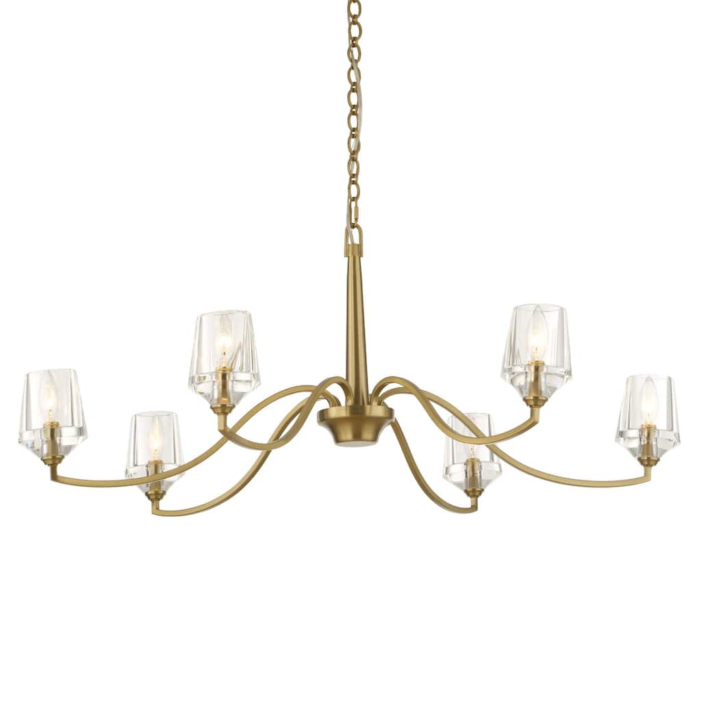 Uttermost Barcelona 6 Light Brass Chandelier - 40.25"W x 40.25"D x 15.5"H