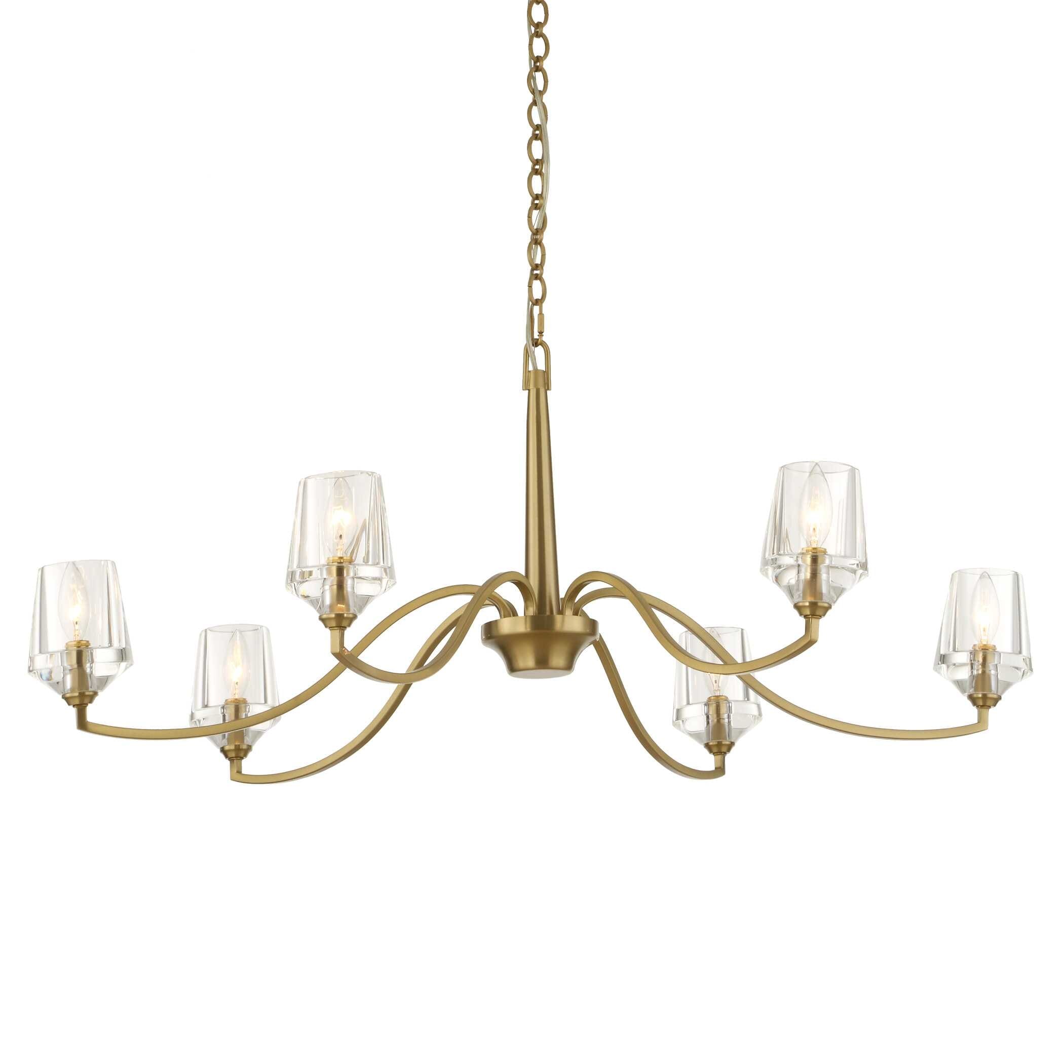 Uttermost Barcelona Brass Chandelier (6 light) - 40.25"W x 40.25"D x 15.5"H