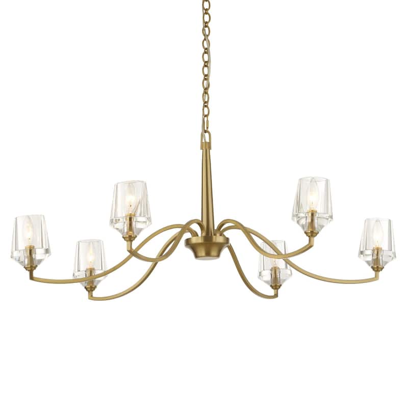 Uttermost Barcelona 6 Light Brass Chandelier - 40.25"W x 40.25"D x 15.5"H