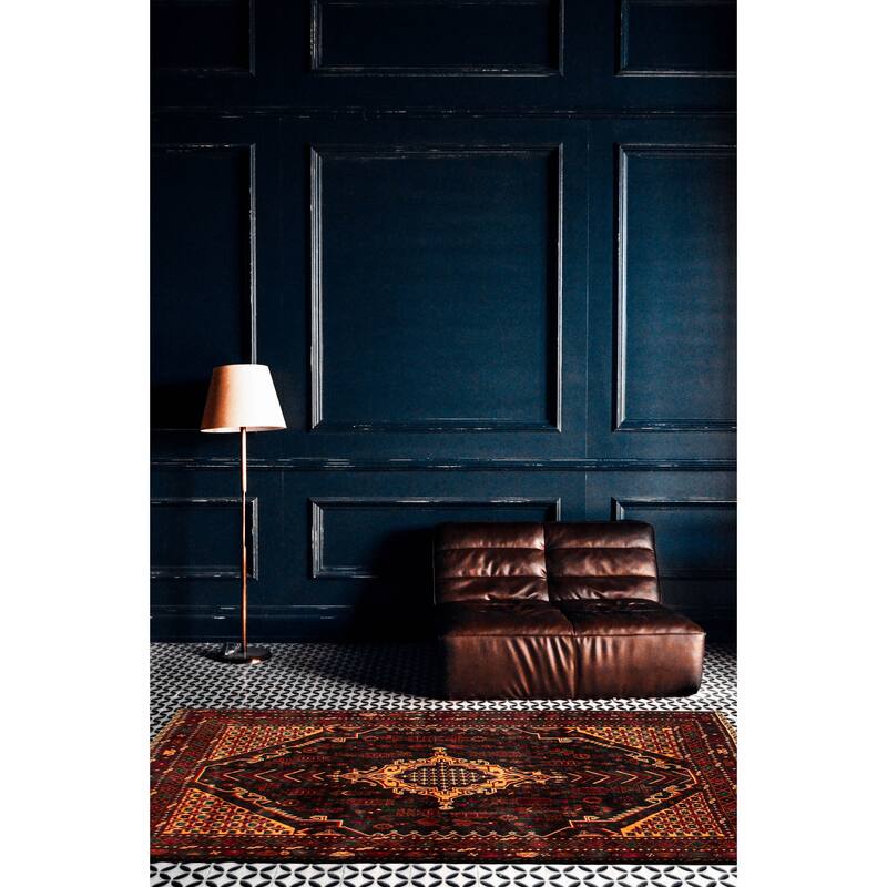 Teimani Black Rug 4'1" x 6'8" - 4'1 x 6'8