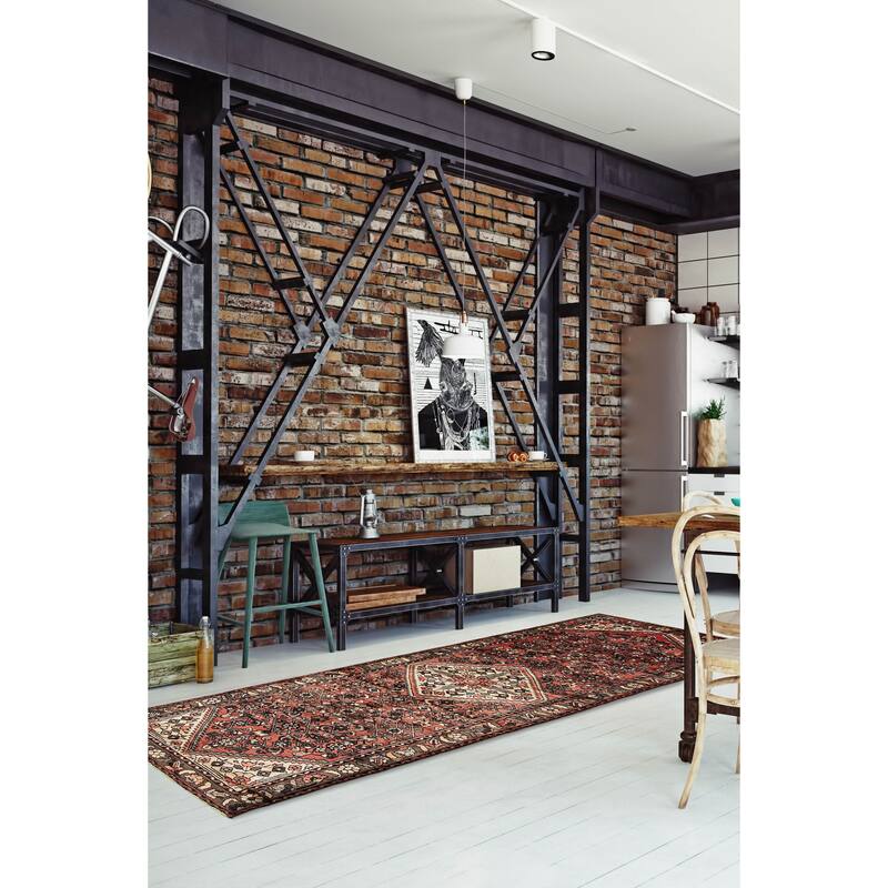 ECARPETGALLERY Hand-knotted Andelz Red Wool Rug - 3'2 x 9'8