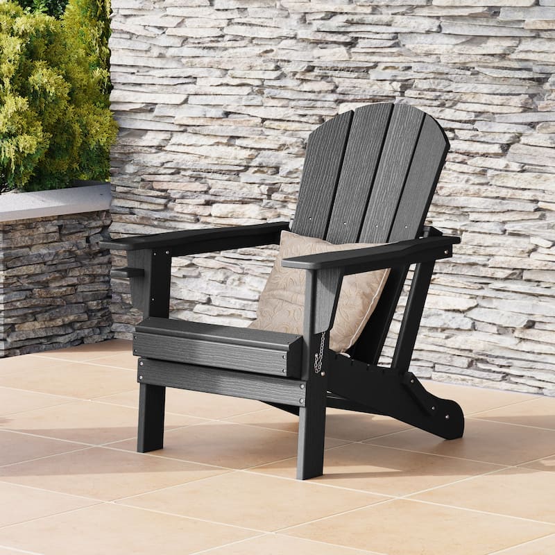 Polytrends Alvaro Outdoor Adirondack Chair with Cup Holder