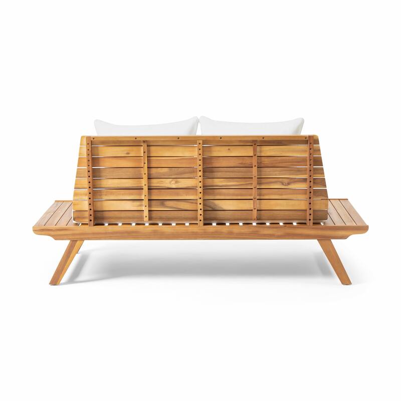 Sedona Outdoor 4 Seater Acacia Wood Chat Set with Side Table and Coffee Table by Christopher Knight Home