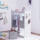 preview thumbnail 10 of 17, UTEX Kids Dress up Storage with Mirror and Storage Bin,Kids Armoire Dresser,Costume Closet,Pretend Storage Closet for Kids White/Grey