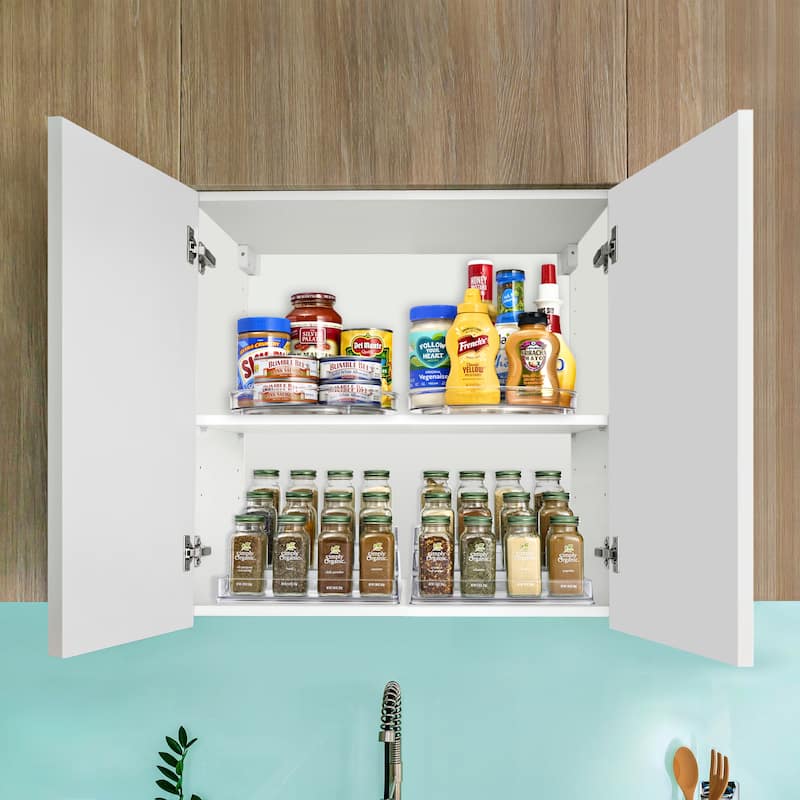 Sorbus Spices Organizer Set with Lazy Susan and 3-Tier Spice Shelf - 10" L x 9.25" W x 4" H