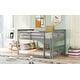 preview thumbnail 14 of 12, Elegant Full Over Full Bunk Bed with Built-in Ladder and Full-length Guardrail, Solid Construction, Space-saving, Grey