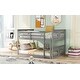 preview thumbnail 3 of 24, Full Over Full Bunk Bed with Ladder and Gray Solid Wood, 300lb Capacity, Space-Saving Design