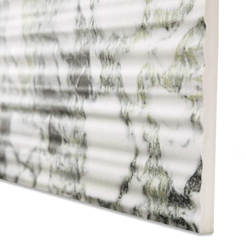 Merola Tile Touche Pleated Deco Jade 23-1/2" x 47-1/8" Porcelain Floor and Wall Tile