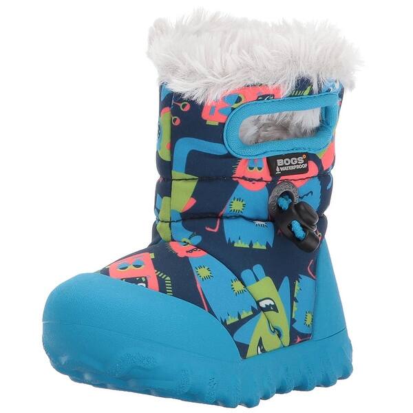 Shop Kids Bogs Girls B Moc Bears Ankle Slip On Snow Boots Overstock 21651814 Medium Fleck Print Eggplant Multi 4 Little Kid