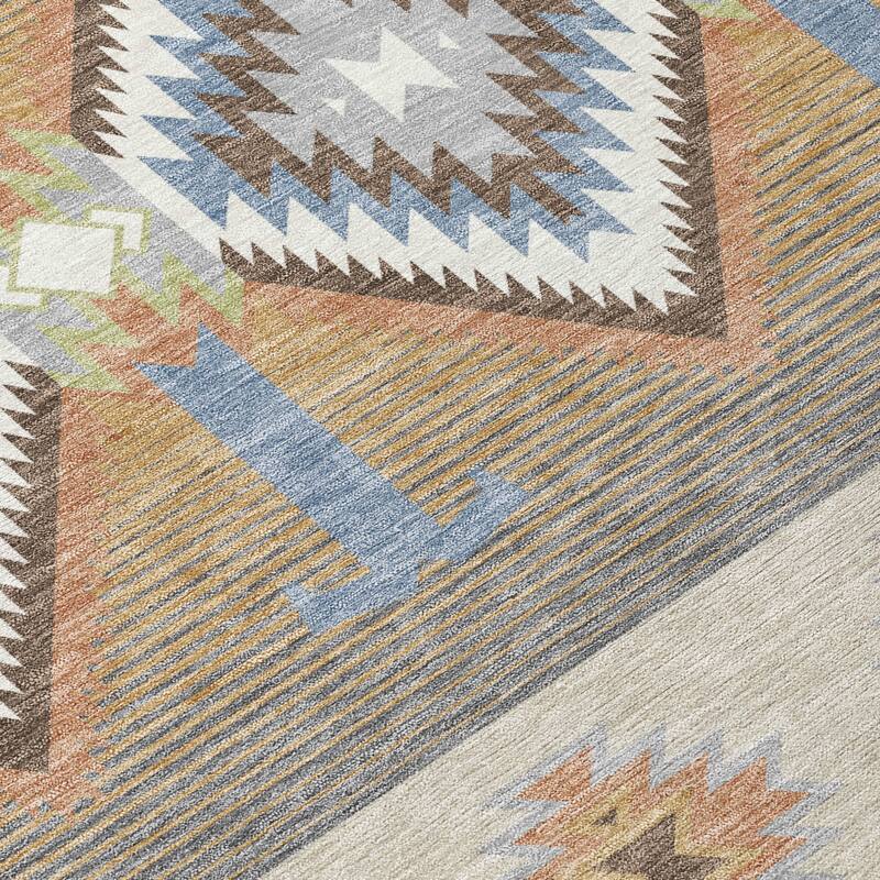 Machine Washable Indoor/ Outdoor Global Chennai Chantille Rug